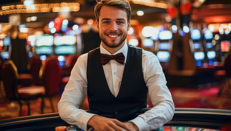Studio live-dealer poker dengan interface mobile hokbet